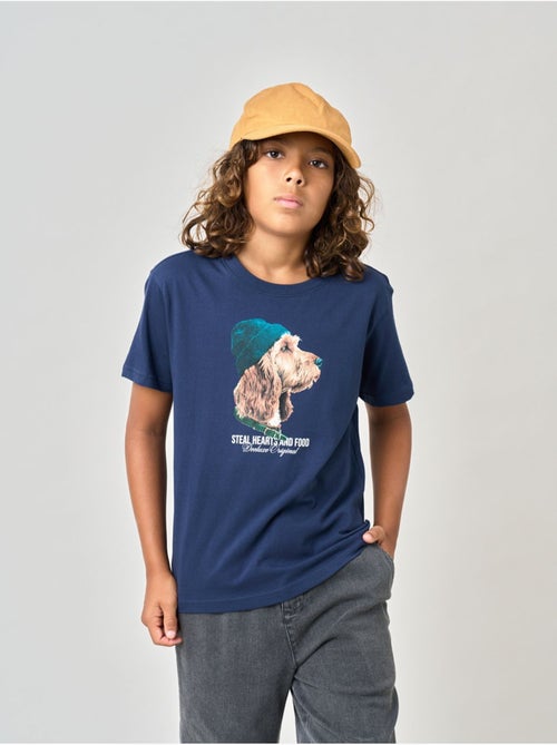 T-shirt garçon en 100% coton jersey imprimé chien stylisé 'deeluxe' - Kiabi T-shirt garçon en 100% coton jersey imprimé chien stylisé 'deeluxe' - Kiabi