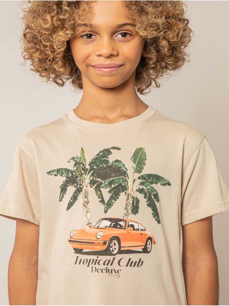 T-shirt garçon en coton 'Deeluxe' Beige coquille - Kiabi