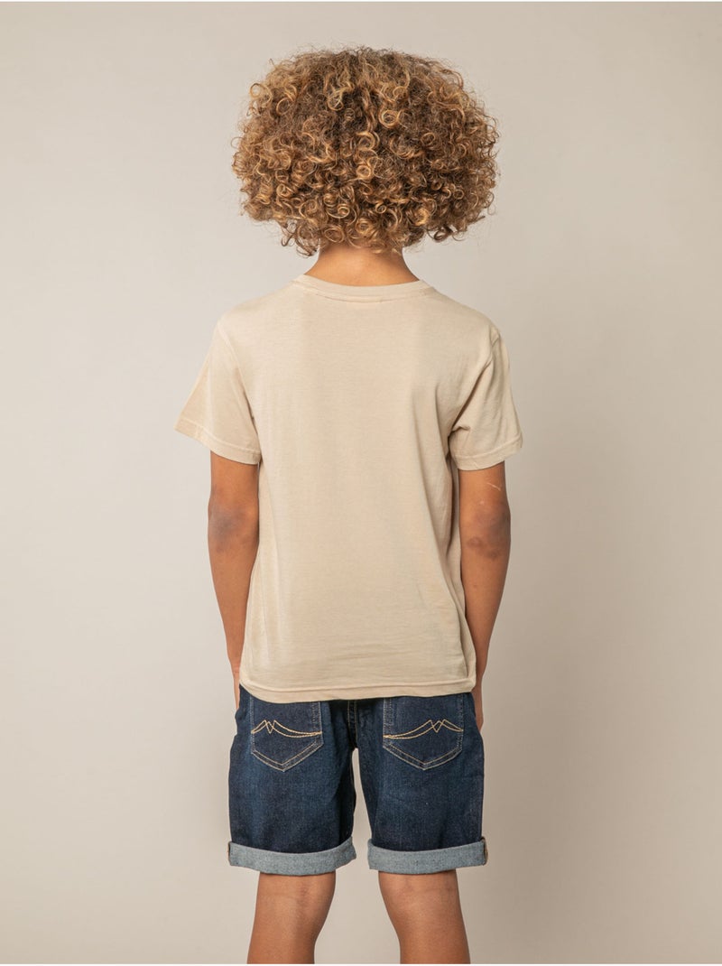 T-shirt garçon en coton 'Deeluxe' Beige coquille - Kiabi