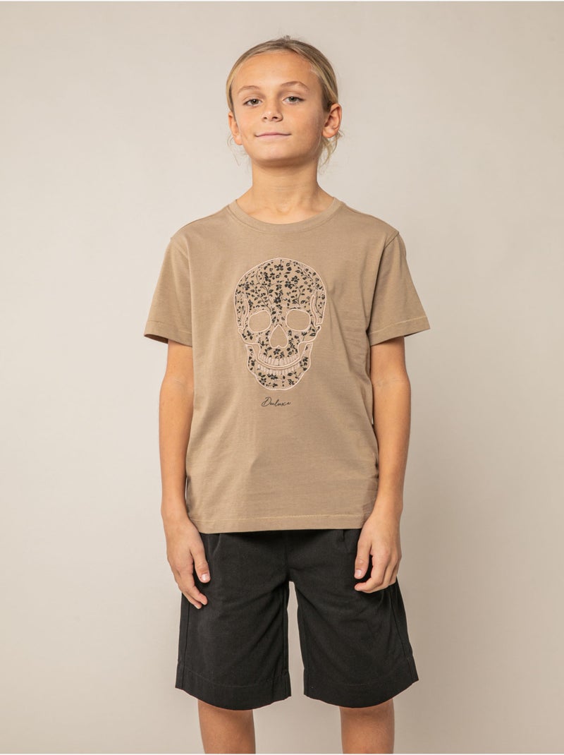 T-shirt garçon en coton 'Deeluxe' Beige sable - Kiabi