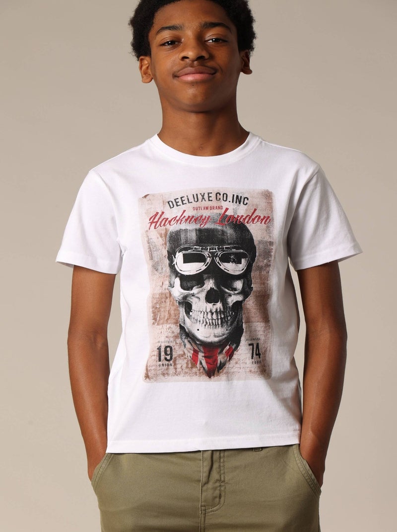 T-shirt garçon en coton 'Deeluxe' Blanc - Kiabi