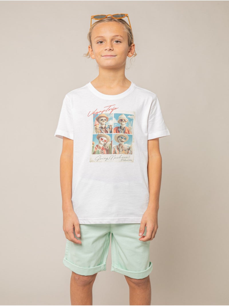 T-shirt garçon en coton 'Deeluxe' Blanc - Kiabi