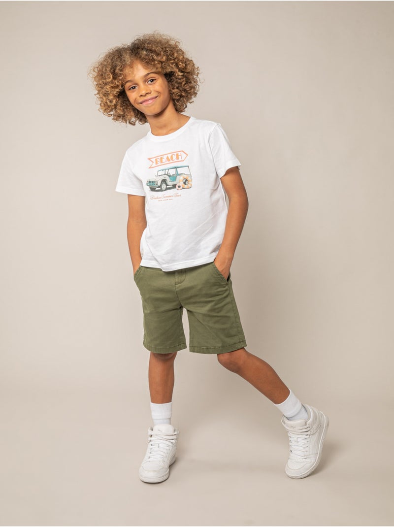 T-shirt garçon en coton 'Deeluxe' Blanc - Kiabi