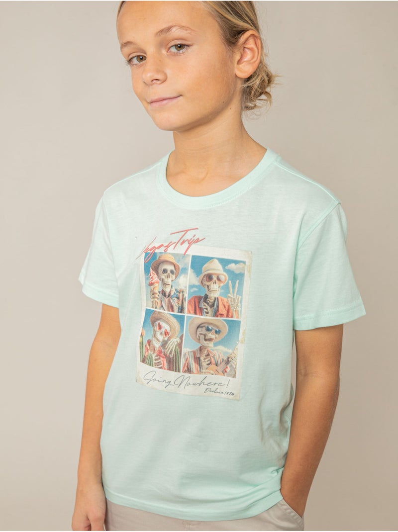 T-shirt garçon en coton 'Deeluxe' Bleu clair - Kiabi
