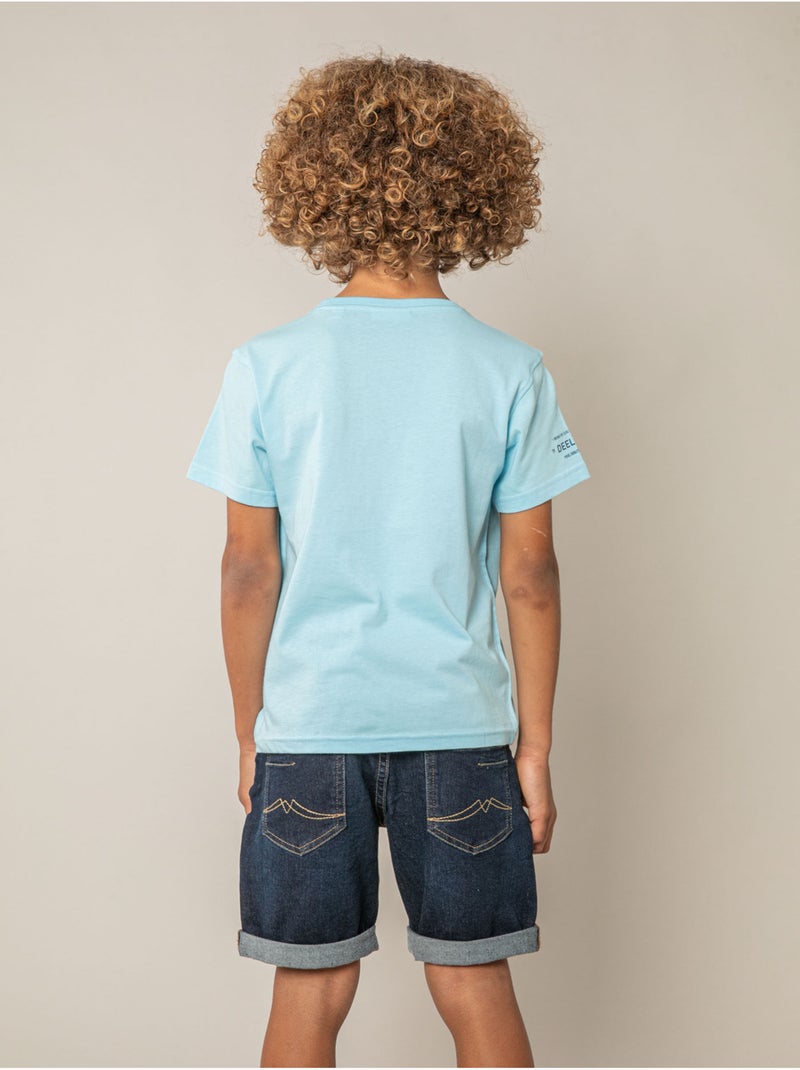 T-shirt garçon en coton 'Deeluxe' Bleu clair - Kiabi