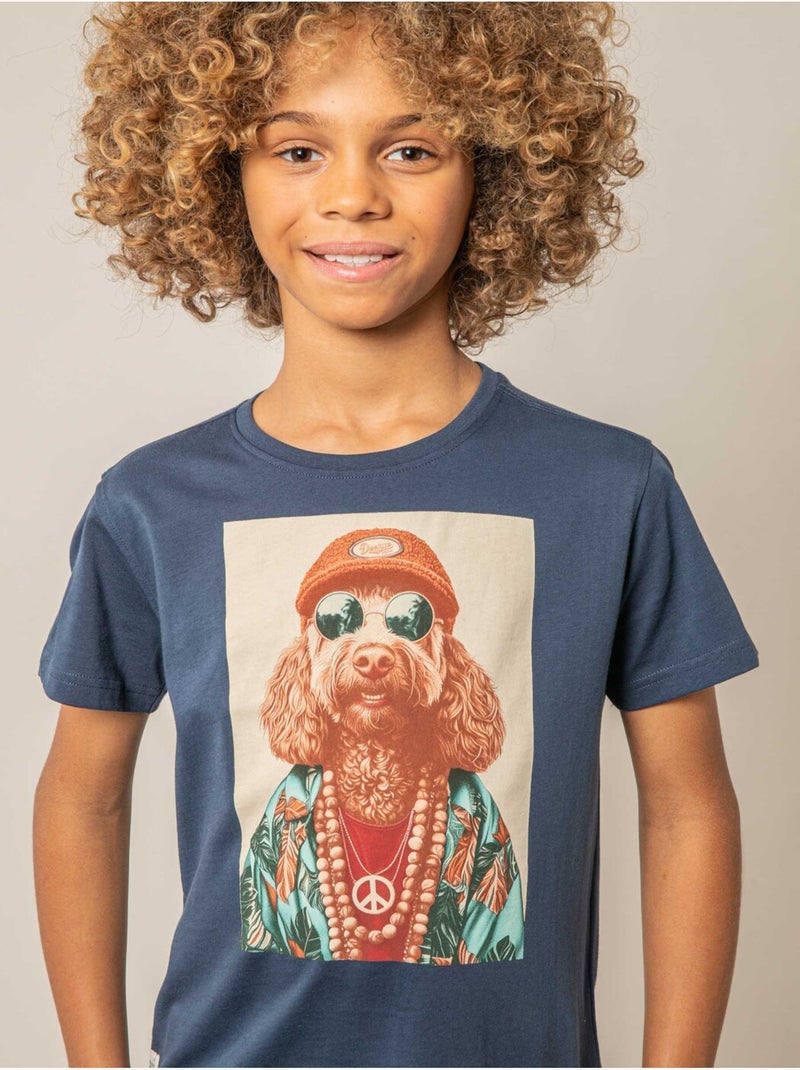 T-shirt garçon en coton 'Deeluxe' Bleu foncé - Kiabi