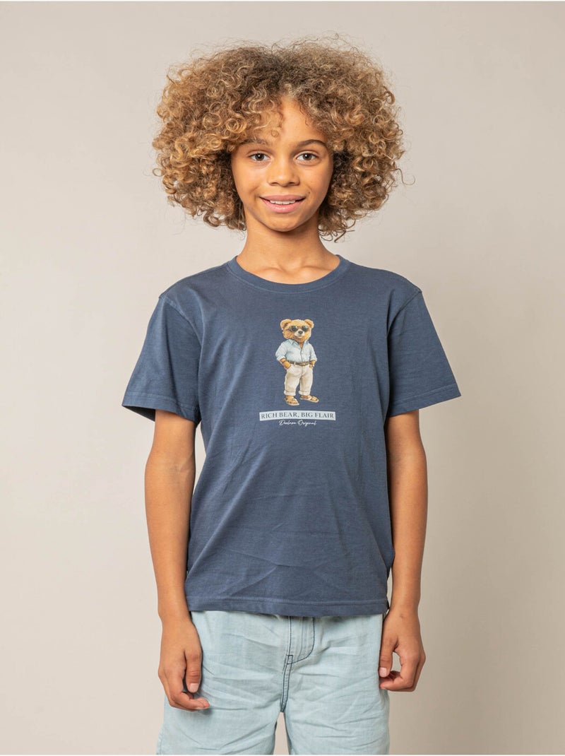T-shirt garçon en coton 'Deeluxe' Bleu foncé - Kiabi