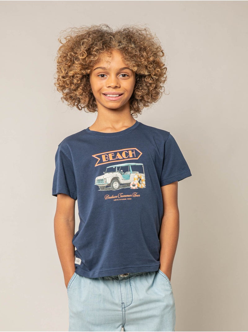 T-shirt garçon en coton 'Deeluxe' Bleu foncé - Kiabi