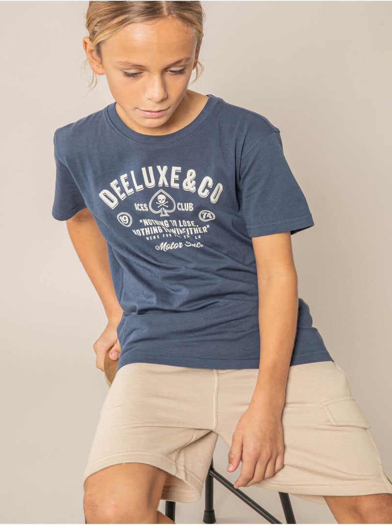T-shirt garçon en coton 'Deeluxe' Bleu foncé - Kiabi