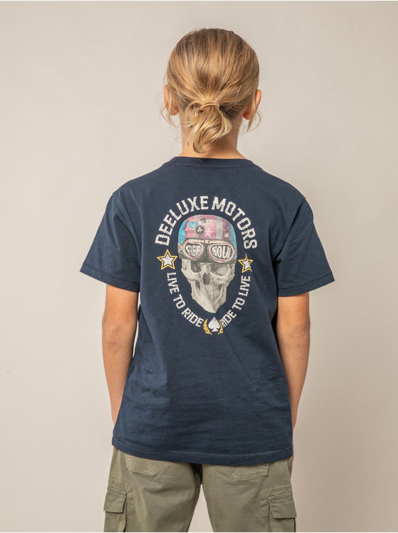 T-shirt garçon en coton 'Deeluxe' Bleu marine - Kiabi