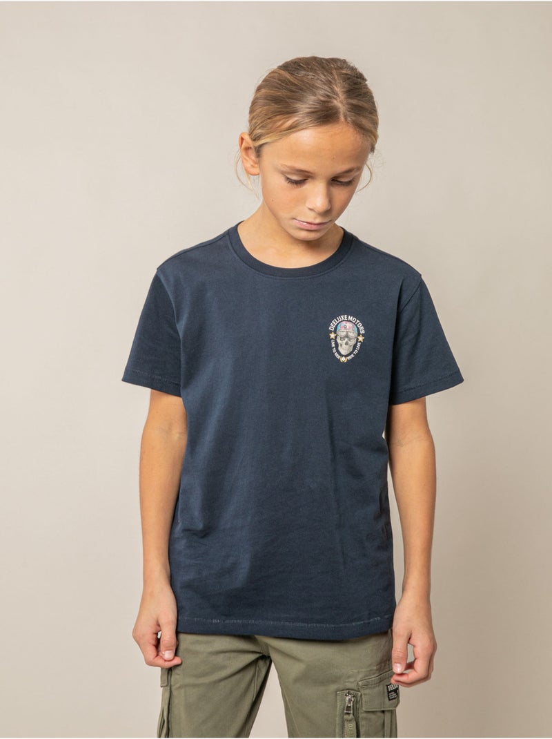 T-shirt garçon en coton 'Deeluxe' Bleu marine - Kiabi