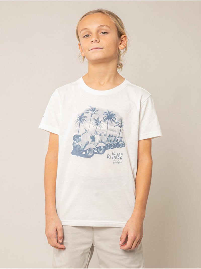 T-shirt garçon en coton 'Deeluxe' Ecru - Kiabi