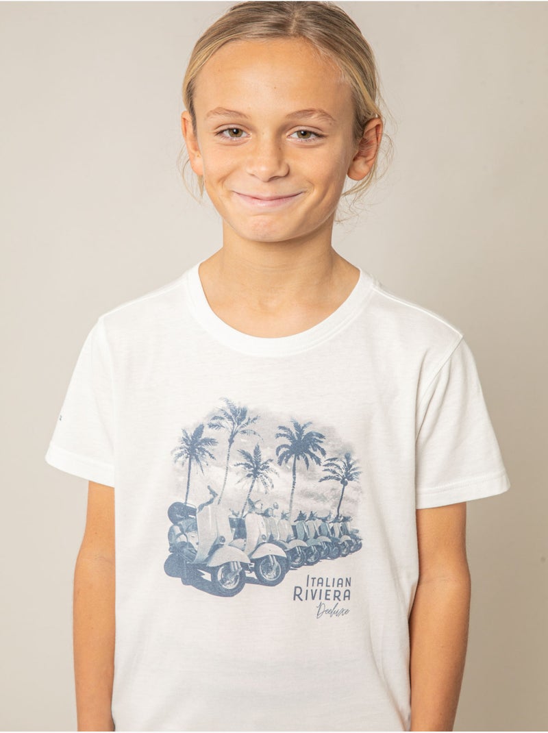 T-shirt garçon en coton 'Deeluxe' Ecru - Kiabi