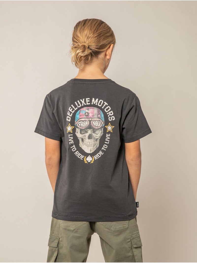 T-shirt garçon en coton 'Deeluxe' gris anthracite - Kiabi