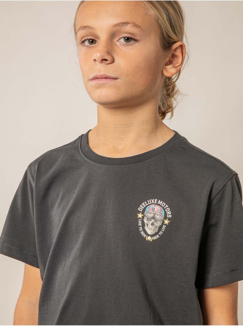 T-shirt garçon en coton 'Deeluxe' gris anthracite - Kiabi