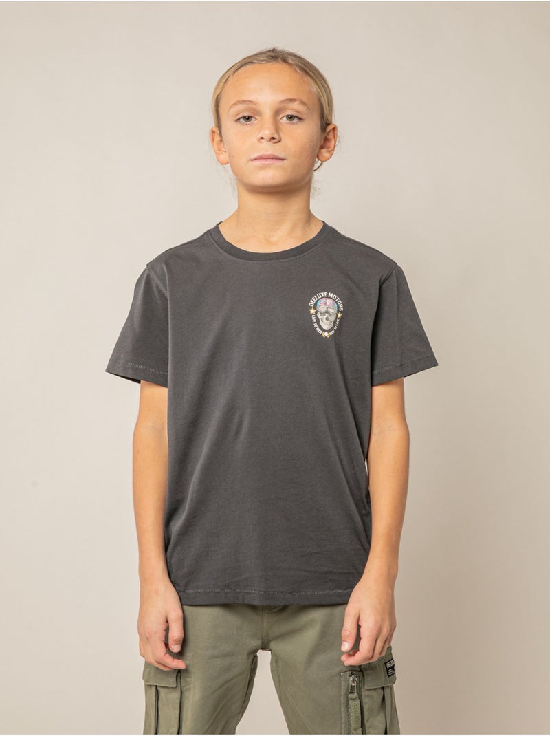 T-shirt garçon en coton 'Deeluxe' gris anthracite - Kiabi