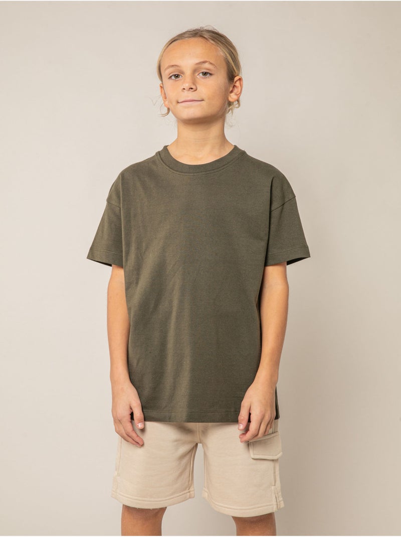 T-shirt garçon en coton 'Deeluxe' Kaki - Kiabi