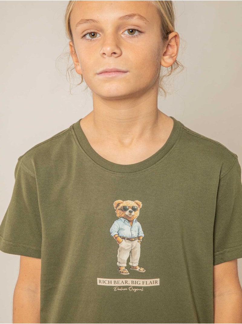 T-shirt garçon en coton 'Deeluxe' Kaki - Kiabi