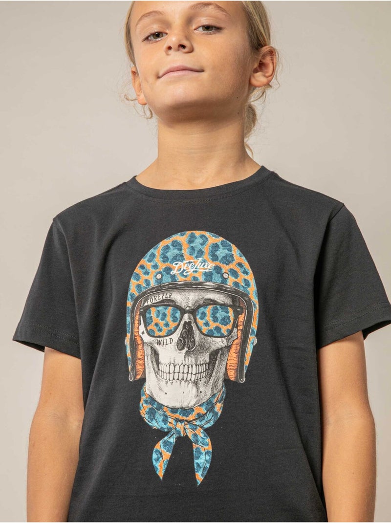 T-shirt garçon en coton 'Deeluxe' Noir - Kiabi
