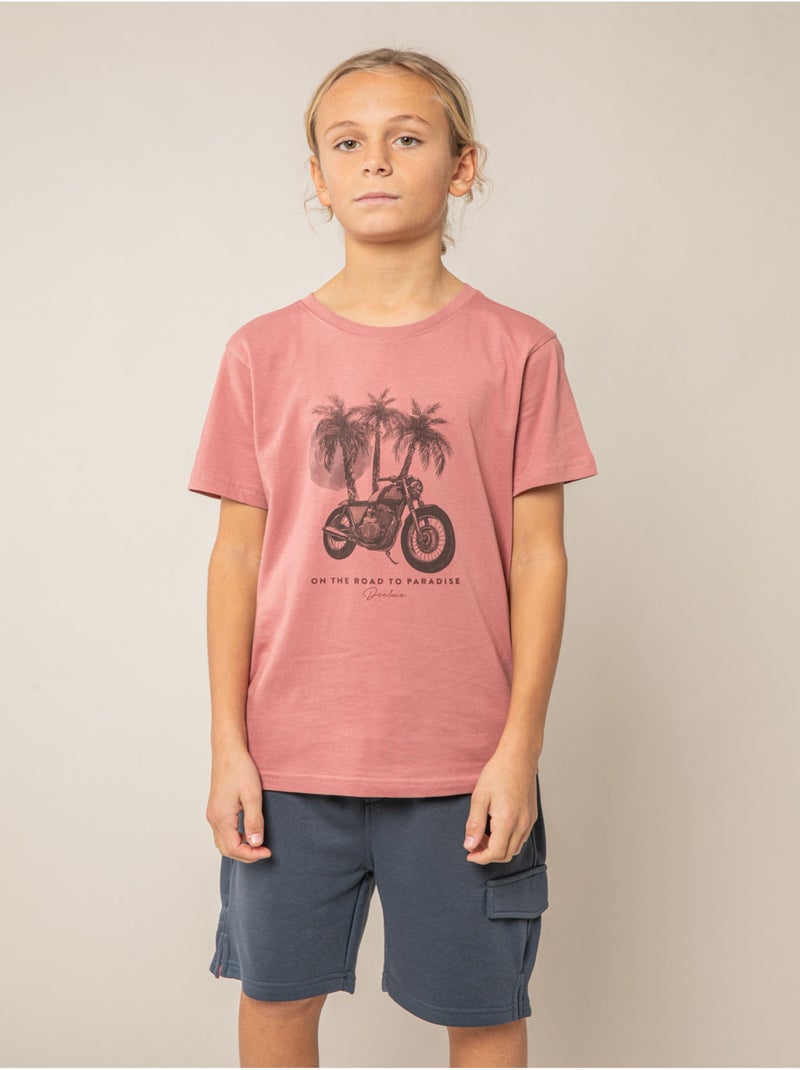 T-shirt GARçON  EN coton 'Deeluxe' Rose clair - Kiabi