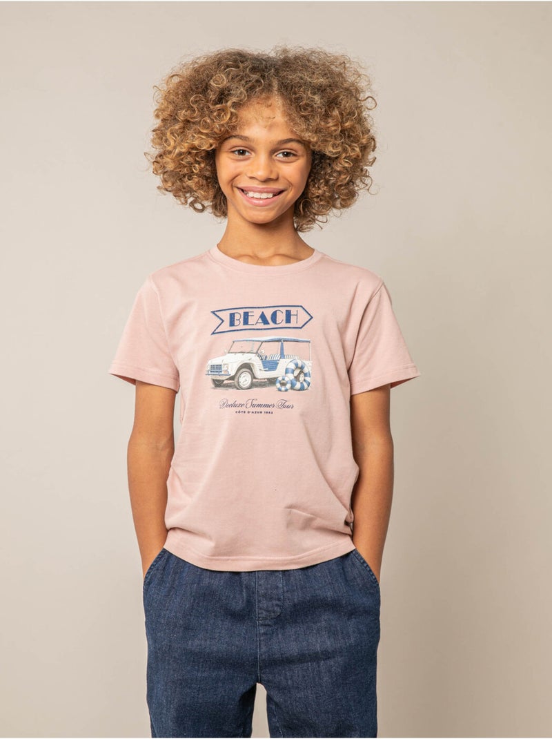 T-shirt garçon en coton 'Deeluxe' Rose clair - Kiabi