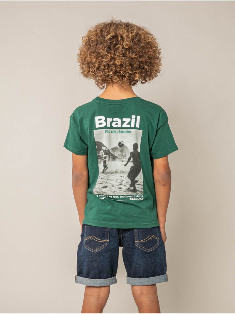 T-shirt garçon en coton 'Deeluxe' Vert foncé - Kiabi