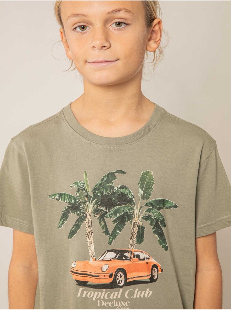 T-shirt garçon en coton 'Deeluxe' Vert kaki clair - Kiabi