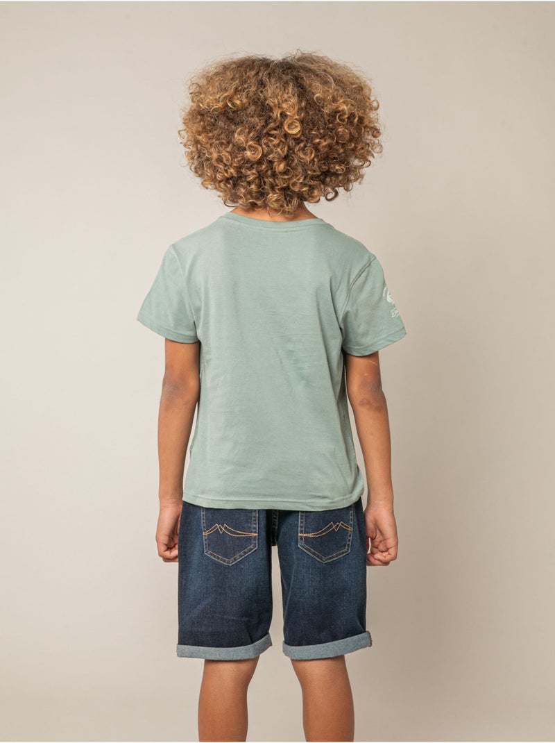 T-shirt garçon en coton 'Deeluxe' Vert tilleul - Kiabi