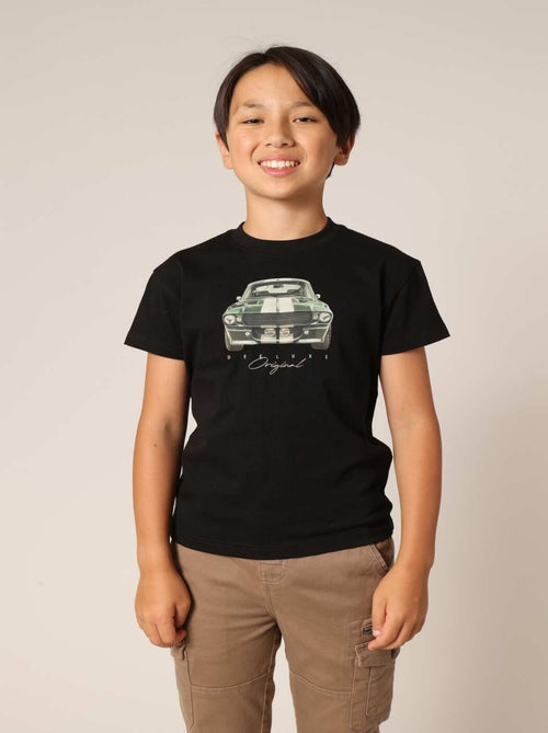 T-shirt garçon imprimé voiture vintage, coupe droite et col rond en 100% coton. 'Deeluxe' - Kiabi