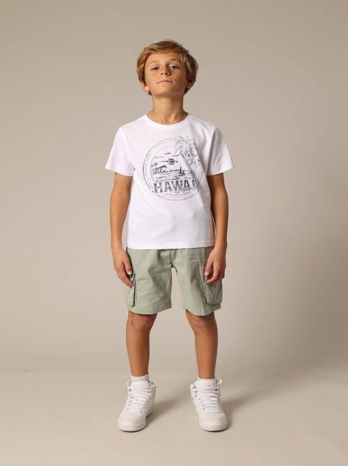 T-shirt garçon MAHALO en coton avec imprimé tropical 'Deeluxe' - Kiabi