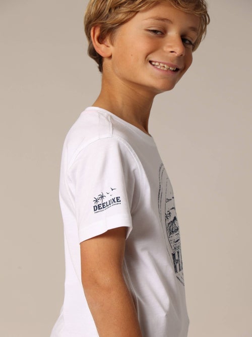 T-shirt garçon MAHALO en coton avec imprimé tropical 'Deeluxe' - Kiabi