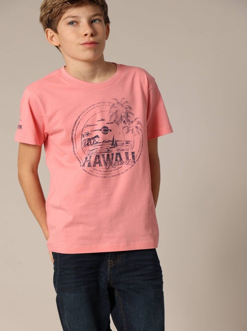 T-shirt garçon MAHALO en coton avec imprimé tropical 'Deeluxe' - Kiabi