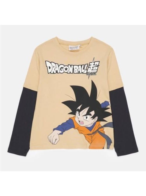 T-shirt garçon manches longues - dragon ball super - dragon ball super - 100% coton - beige - 5 ans - Kiabi