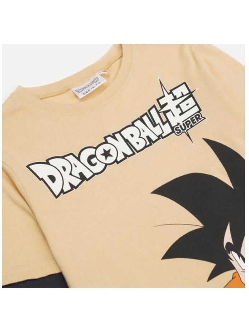 T-shirt garçon manches longues - dragon ball super - dragon ball super - 100% coton - beige - 5 ans Beige - Kiabi