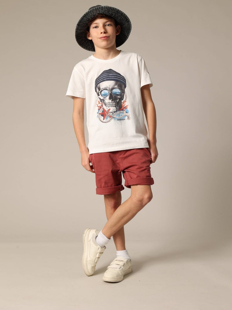 T-shirt garçon NAUTICA en jersey de coton 'Deeluxe' Ecru - Kiabi
