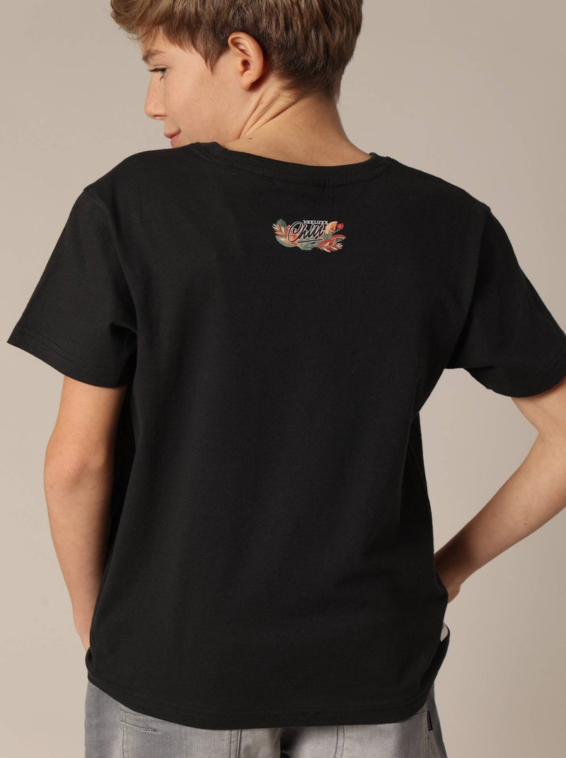 T-shirt garçon style rock 'Deeluxe' gris anthracite - Kiabi