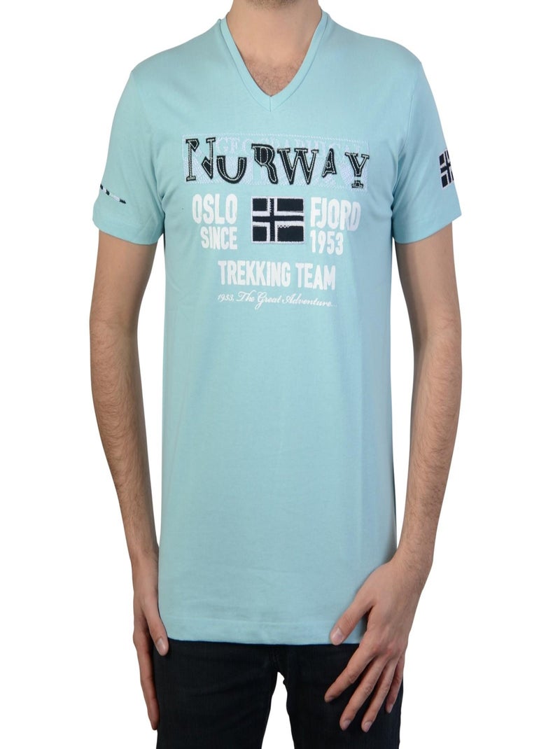 T-Shirt Geographical Norway Jopervik SS Men 100 Skyblue Bleu - Kiabi