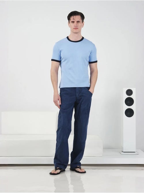T-shirt giesto pour homme, col rond, color block avec bordure contrastée - Kiabi T-shirt giesto pour homme, col rond, color block avec bordure contrastée - Kiabi
