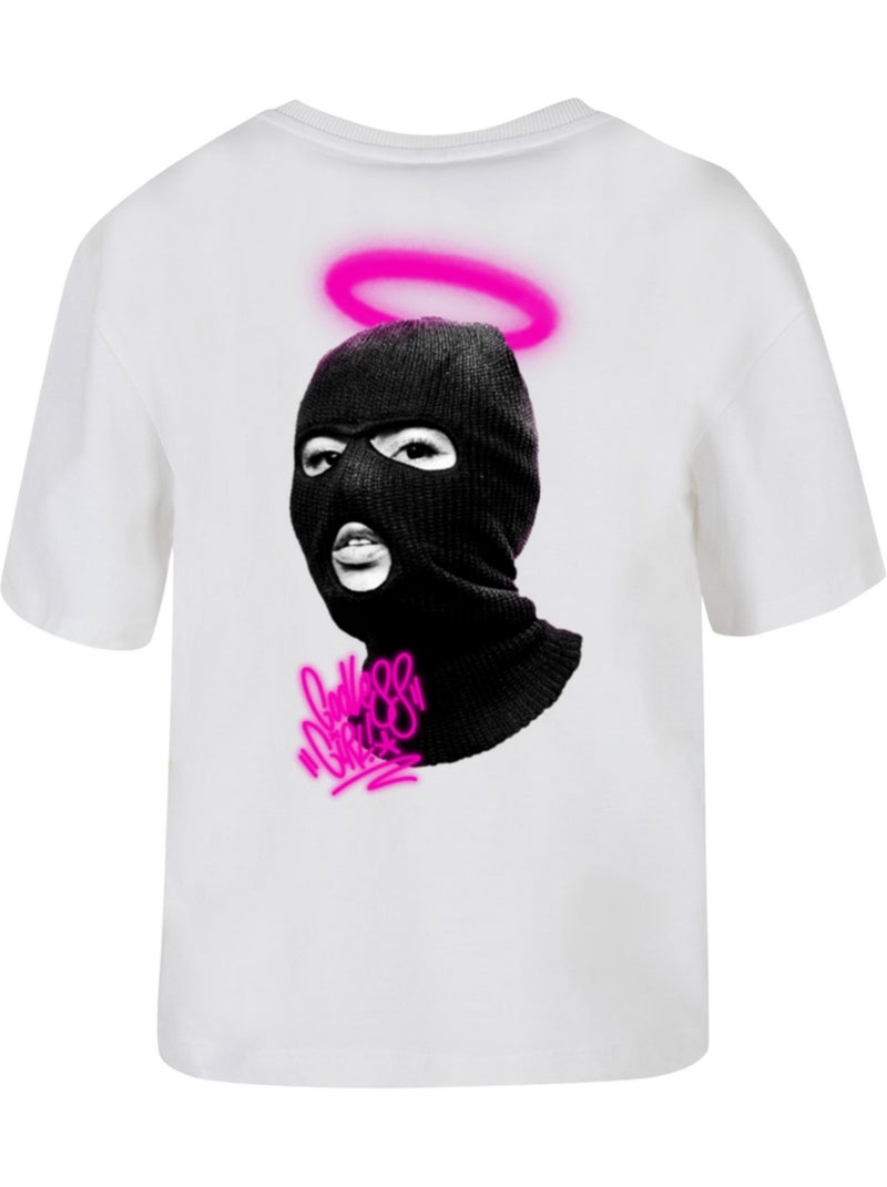 T-shirt godless girl - miss tee Blanc - Kiabi