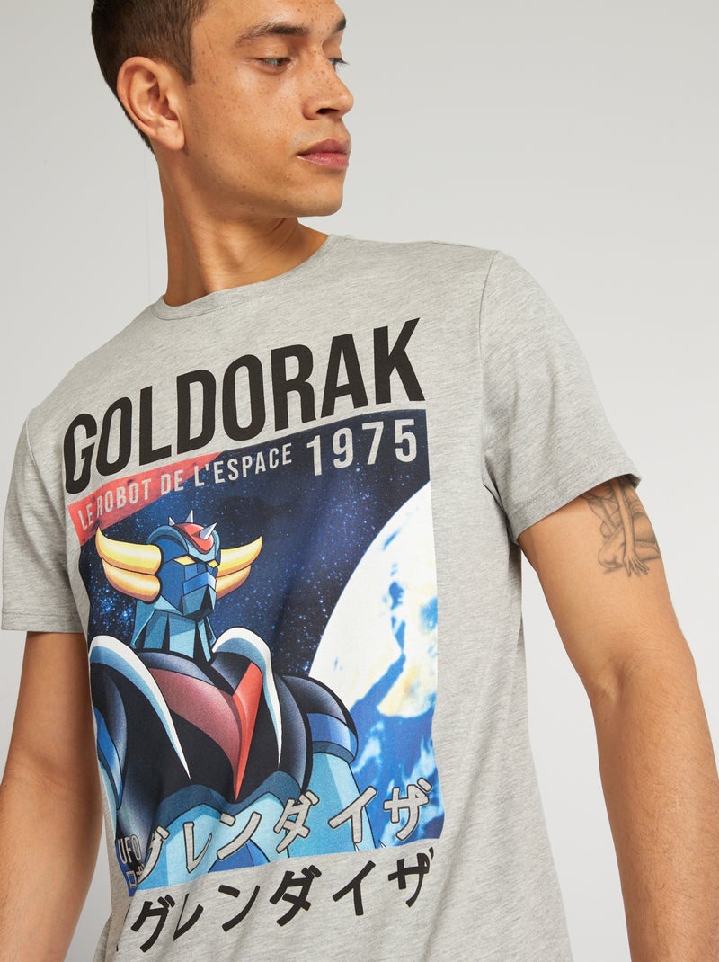 T-shirt 'Goldorak' à col rond Gris - Kiabi