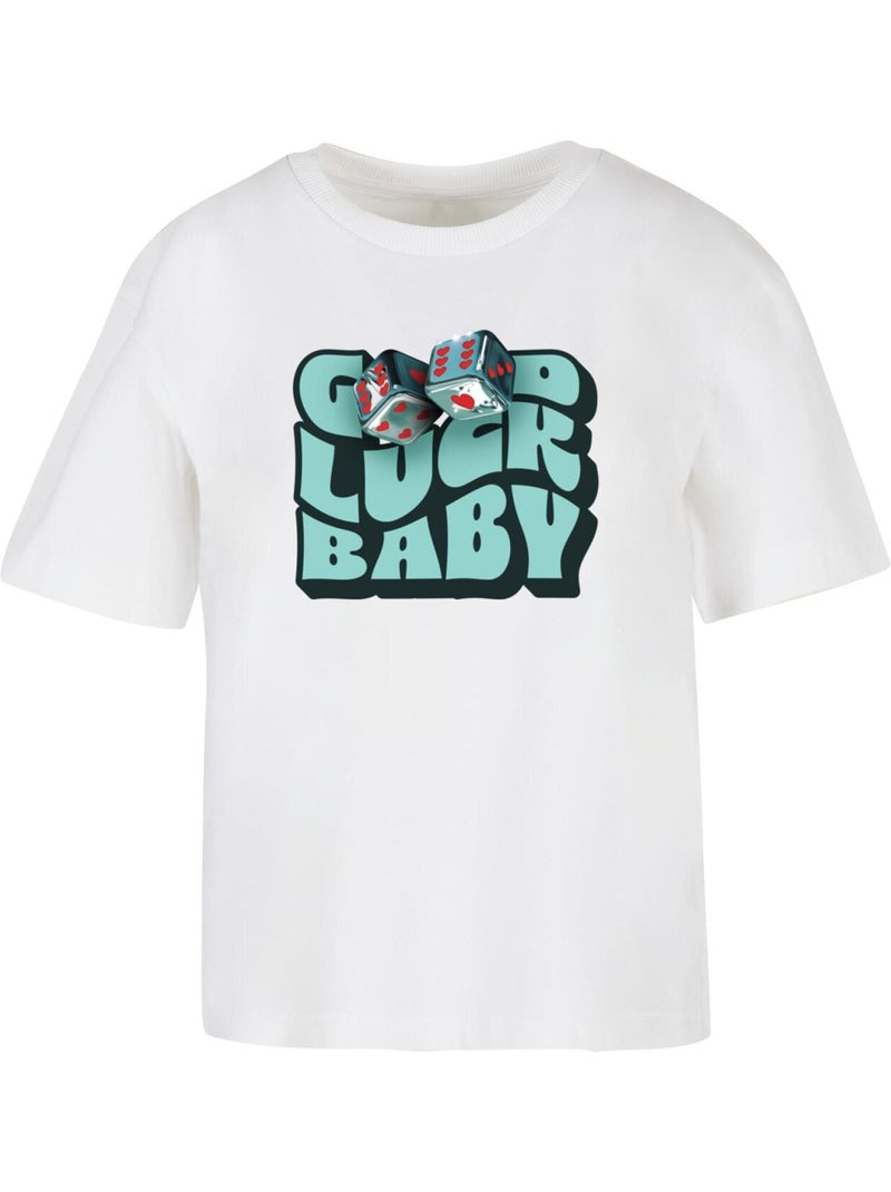 T-shirt good luck baby - miss tee Blanc - Kiabi