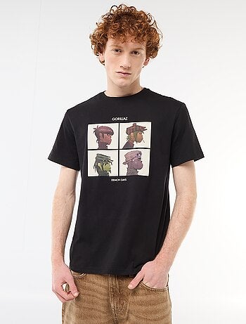 T-shirt 'Gorillaz' en coton uni