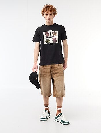 T-shirt 'Gorillaz' en coton uni