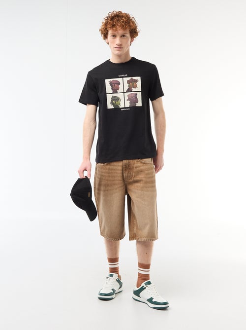 T-shirt 'Gorillaz' en coton uni - Kiabi