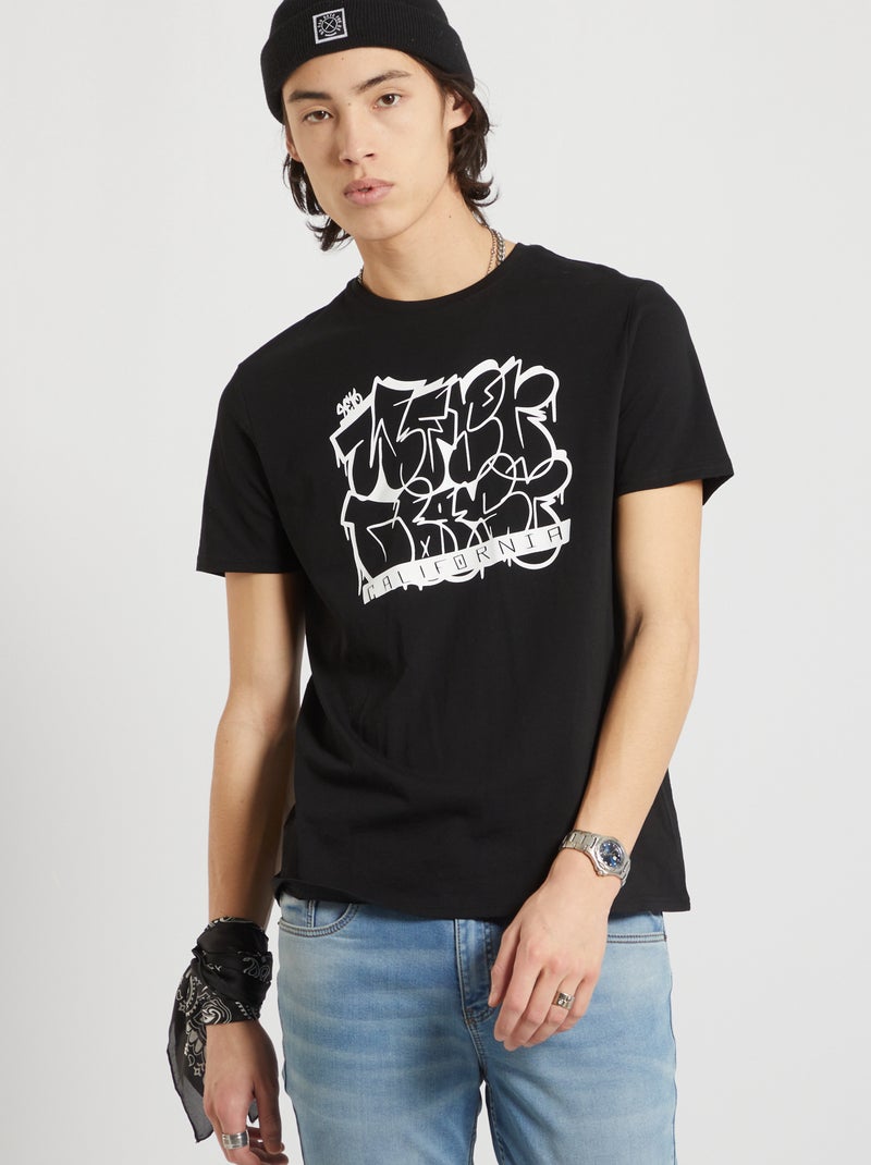 T-shirt 'graffiti' noir graff - Kiabi
