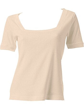 T-shirt Grande Encolure Carrée - Taille Standard - helline