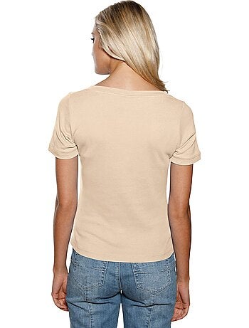 T-shirt Grande Encolure Carrée - Taille Standard - helline