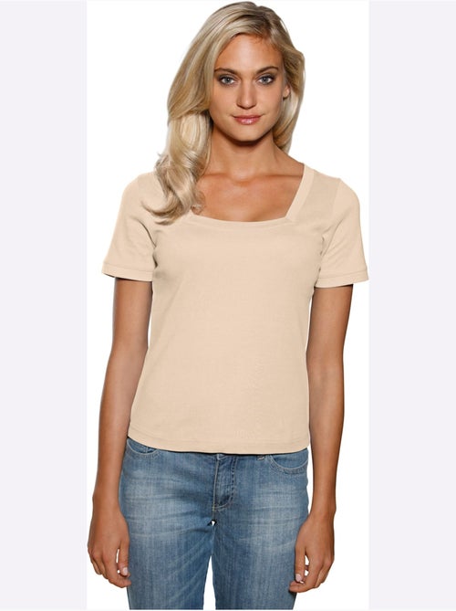 T-shirt Grande Encolure Carrée - Taille Standard - Helline - Kiabi