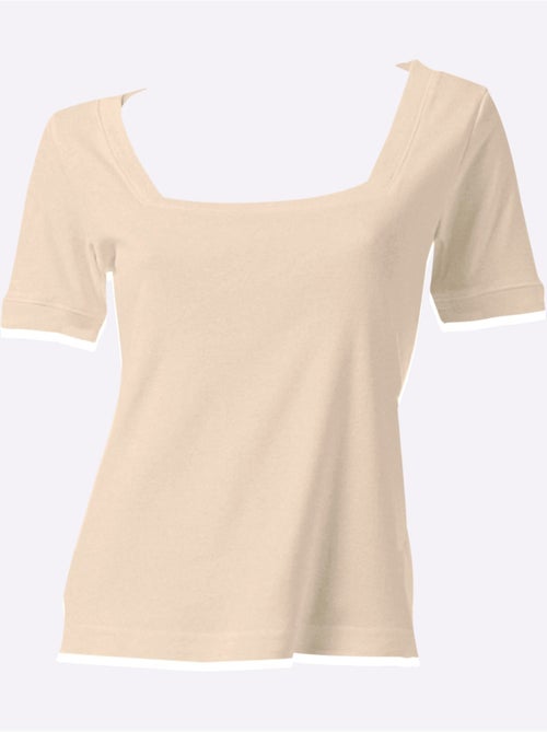 T-shirt Grande Encolure Carrée - Taille Standard - Helline - Kiabi