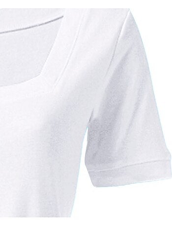 T-shirt Grande Encolure Carrée - Taille Standard - helline